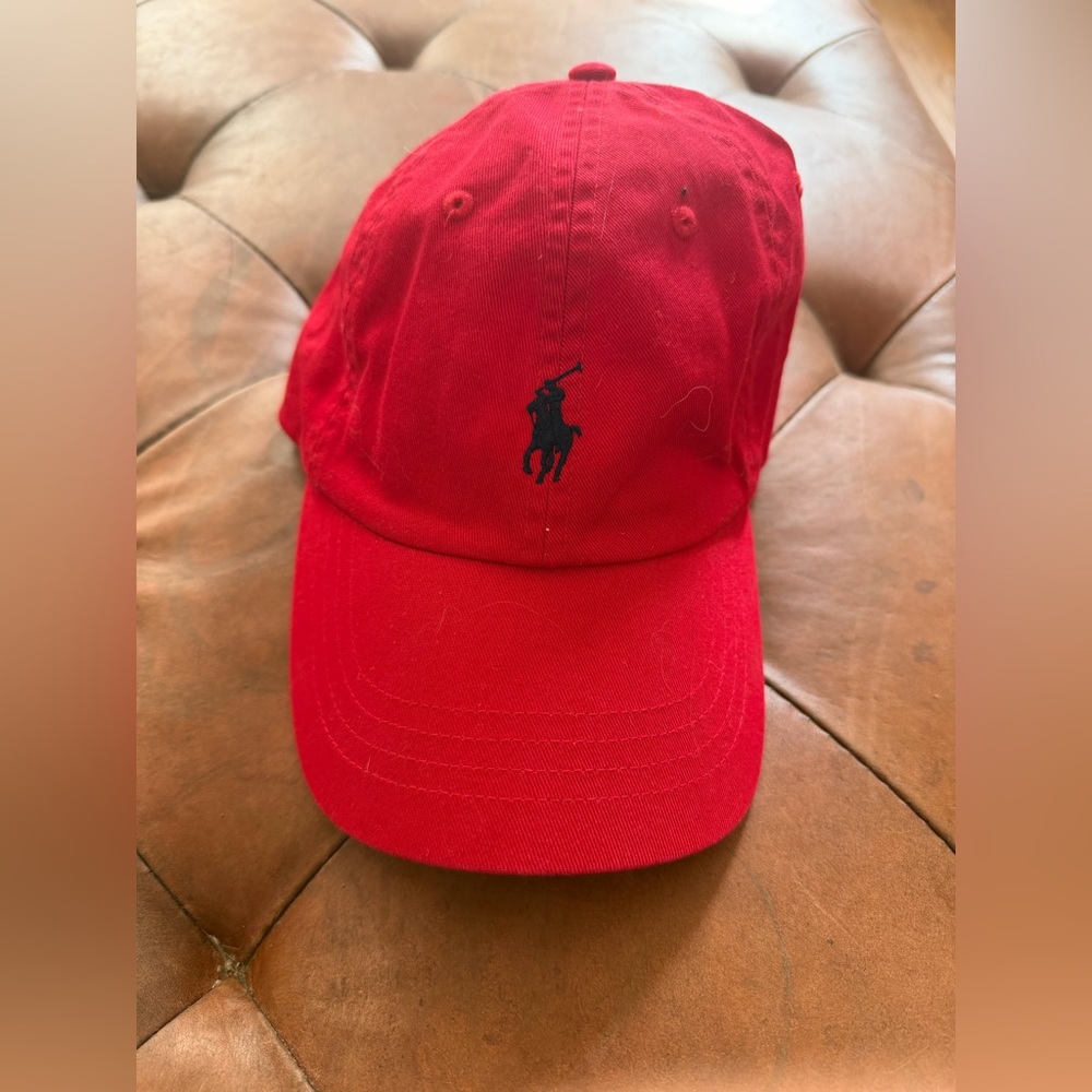 Polo by Ralph Lauren Red Cap with Navy Pony Embroidery